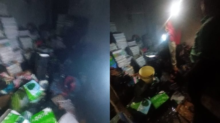 रानिघाटस्थित चौरसिया बुक्सको गोदाममा आगलागी, रु १० लाख बराबरको क्षति