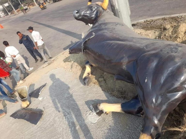 राँगाको मुर्ती भत्काएकाे आराेपमा ६ जना पक्राउ