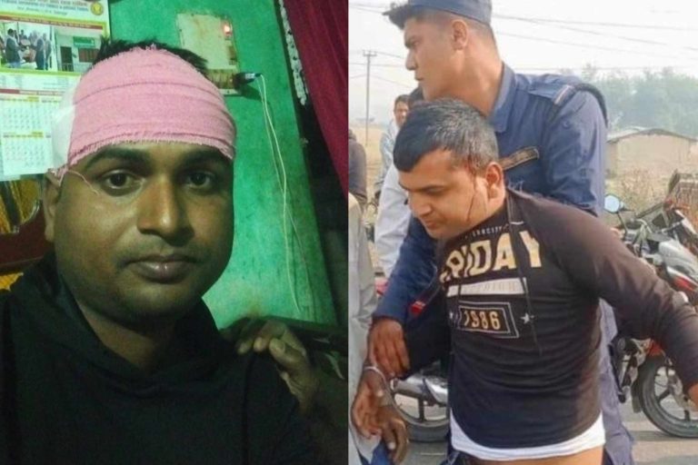 तिलावे पुलमा ई रिक्सा चालकसंग प्रहरीकाे अमानविय ब्यवहार