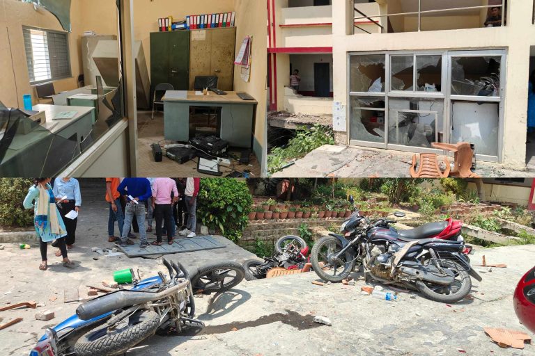 चिट चाेर्न नपाएपछि एनआईका विद्यार्थीहरुद्वारा हरिखेतानमा ताेडफाेड