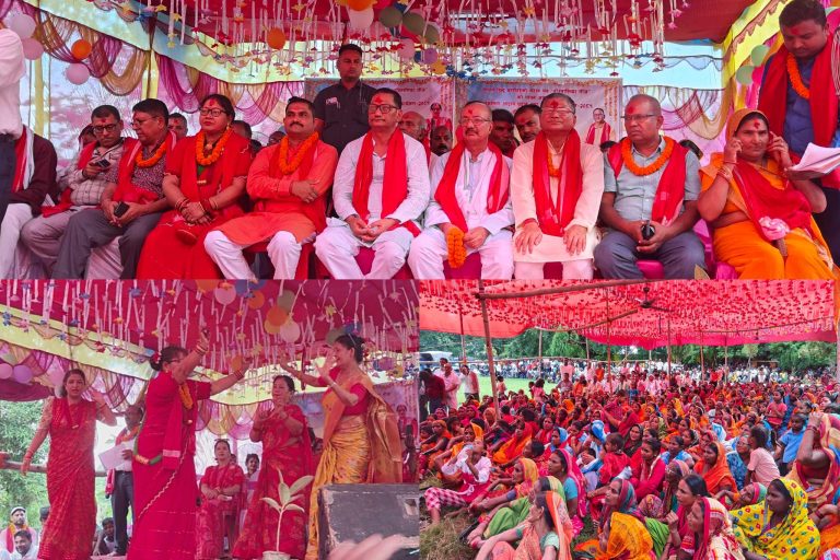 जगरनाथपुर गाउँपालिकामा भव्य रुपमा तिजकाे शुभकामना अदानप्रदान