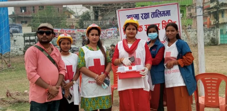 आत्मारक्षा तालिममा रेडक्रसद्वारा प्राथमिक उपचार शिविर