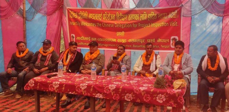 चिनियाँ प्रतिनिधि मण्डललाई जिराभवानीमा स्वागत
