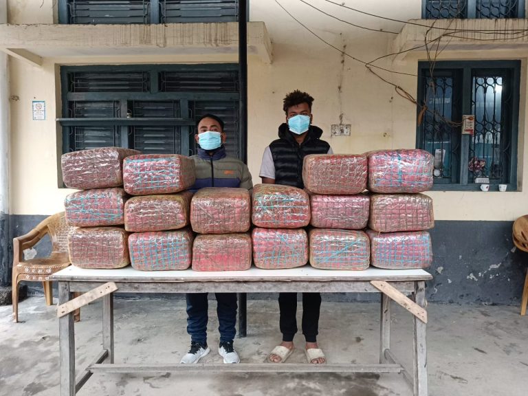 वीरगंजबाट लागु औषध गाँजा सहित ट्रक र दुई जना पक्राउ