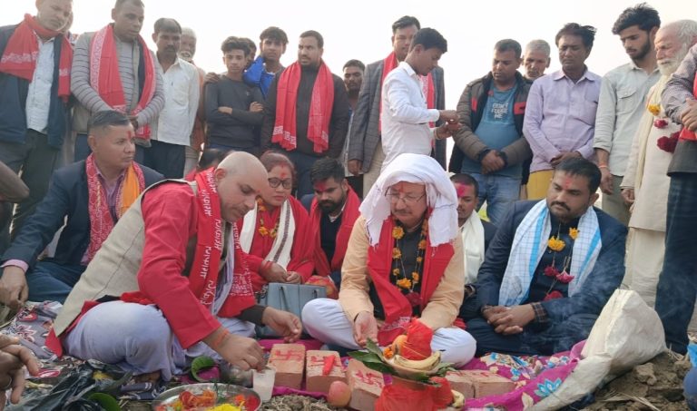 जगरनाथपुरको मधुवाहामा शिव मन्दिरको शिलान्यास