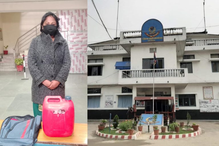 वीरगंजबाट लागु औषध चरेश सहित एक महिला पक्राउ