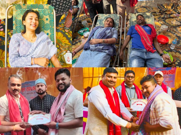 नौतन बहुअरीमा २१ महिला सहित १०१ जनाद्वारा रक्तदान