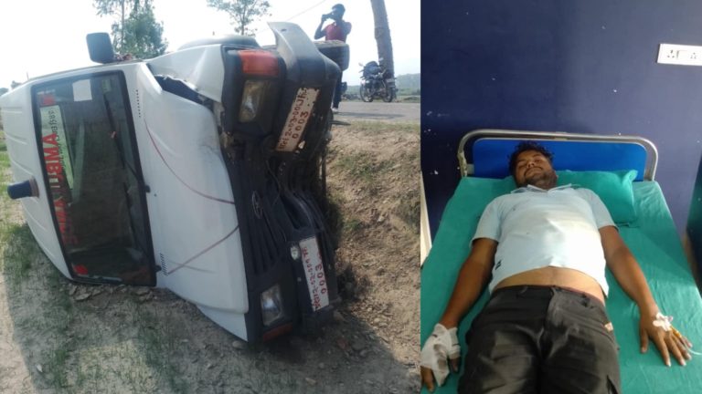 कालिकामाईकाे एम्बुलेन्स दुर्घटना, चालक चाैरसिया घाइते