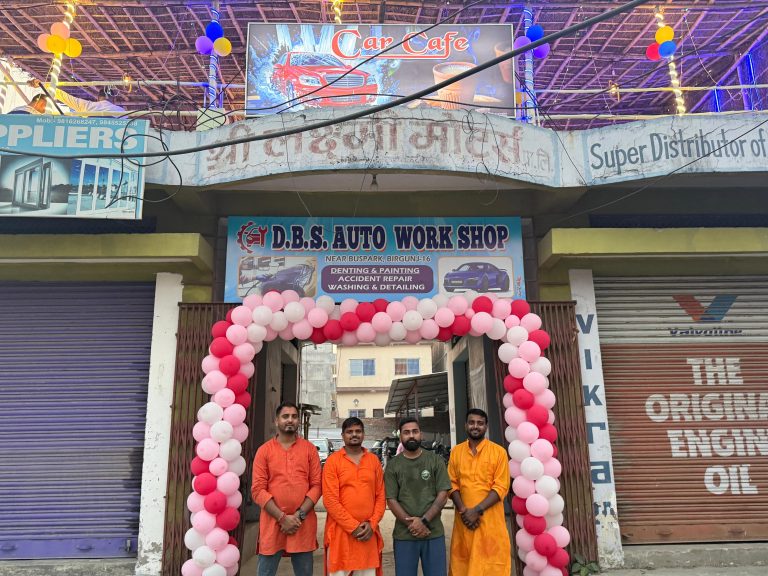 वीरगंज बसपार्कमा डिबिएस अटो वर्कसप र कार क्याफे संचालनमा