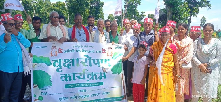 पर्सामा ३ हजार बिरुवा रोप्दै वातावरण संरक्षण अभियान सम्पन्न