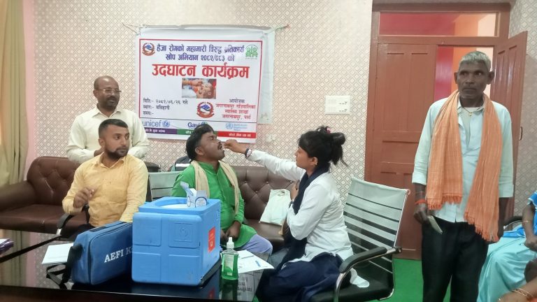 पर्सामा २१ हजार जनालाई हैजा विरुद्धको खोप लगाइयो