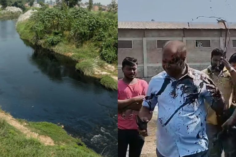 सिर्सिया नदी प्रदूषणको विरोधमा वीरगंजमा उद्योगका लेखापालमाथि कालो मोबिल छ्यापियो