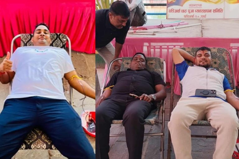 घडिअर्वा पाेखरीमा ६२ जनाद्वारा रक्तदान