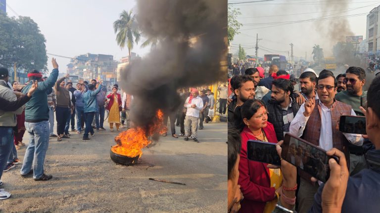 गैर–संवैधानिक कदमविरुद्ध जनमत पार्टीद्वारा वीरगंजमा विरोध प्रदर्शन