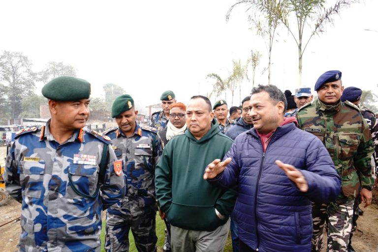 आईजीपि राजु अर्यालद्वारा वीरगंज–रक्सौल मितेरी पुल क्षेत्रको सौन्दर्यकरण निरीक्षण