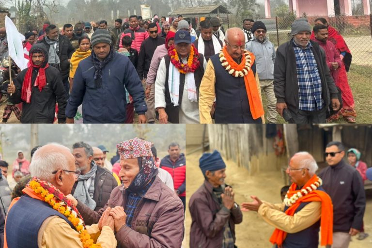 पर्सा–४ मा रमेश रिजालको घरदैलो : “फेरि भरोसा गर्नुस्, जनताको अपेक्षामा खरो उत्रिन्छु”