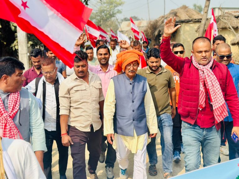 पर्सा–४ को कालिकामाईमा कांग्रेस उम्मेदवार रमेश रिजालको घरदैलो, उत्साहजनक सहभागिता