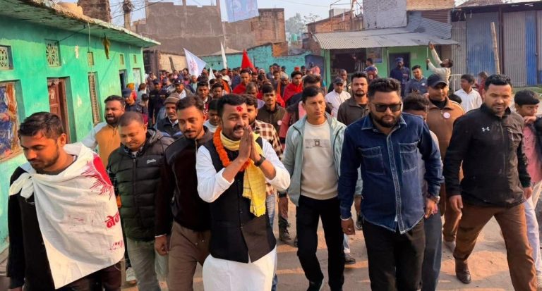 वीरगंज–२१ मा प्रदीप यादवको घरदैलो, सूर्य चिन्हमा मतदान गर्न अपिल