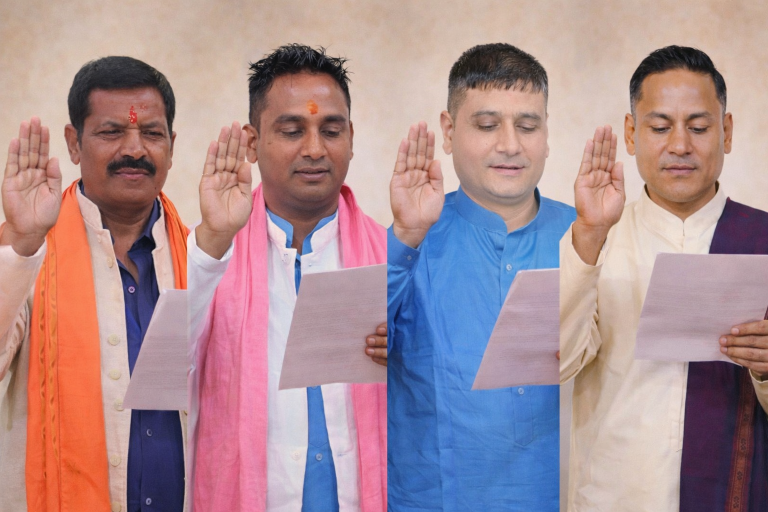 नवनिर्वाचित सांसदको शपथ : पर्साका तीनले भोजपुरी, एकले नेपाली रोजे