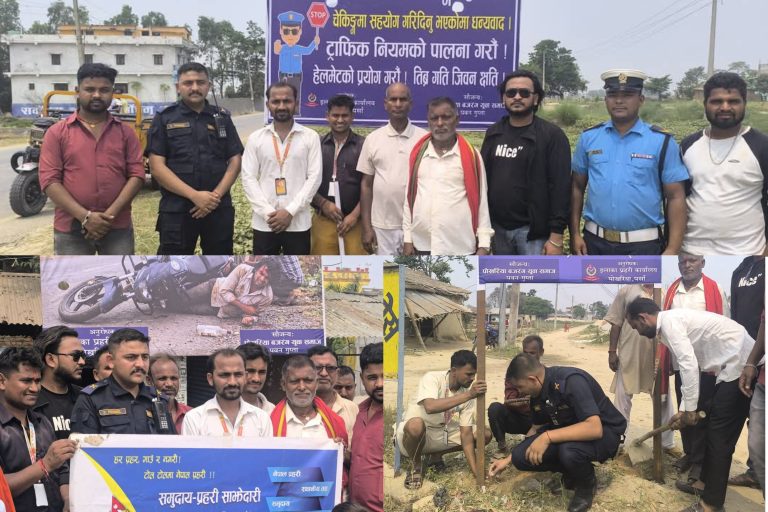 पोखरिया बजारमा ट्राफिक सचेतना कार्यक्रम, विभिन्न स्थानमा बोर्ड राखियाे