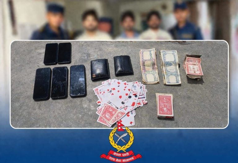 पर्सागढीबाट जुवातास खेल्दै गरेका ५ जना पक्राउ