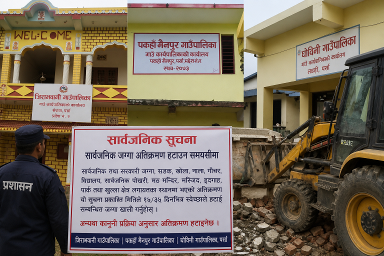 पर्साका विभिन्न पालिकाले सार्वजनिक जग्गा अतिक्रमण हटाउन समयसीमा तोके